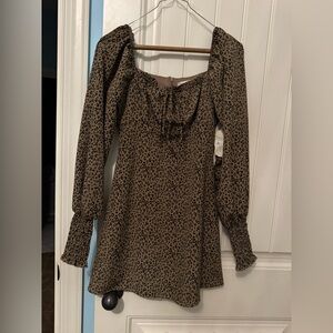 Altar'd State Animal Print Long Sleeve Dress size xs